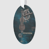 Mechanische Violin Dark Sky - Aangepaste naambedie Ornament (voorkant)