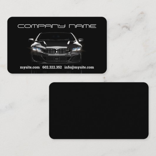 Mechanische Visitekaartje voor zwarte auto's (Voorkant / Achterkant)