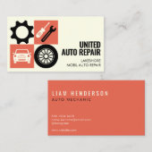 Mechanische Visitekaartjes Mobil Auto Reparatie (Voorkant / Achterkant)