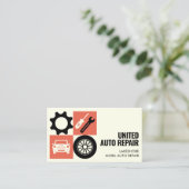 Mechanische Visitekaartjes Mobil Auto Reparatie (Staand voorkant)