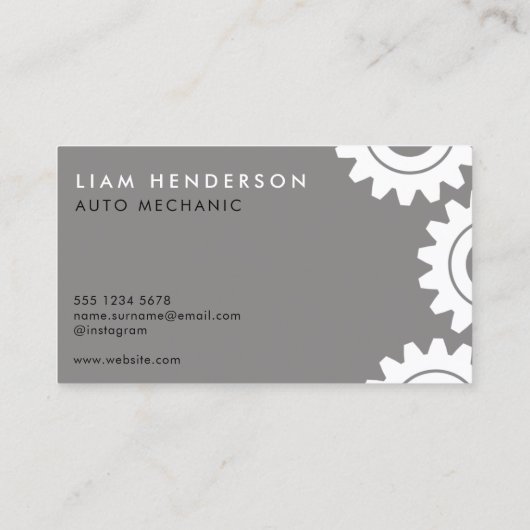 Mechanische Visitekaartjes Mobil Auto Reparatie (Achterkant)