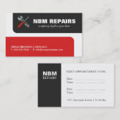 Mechanische Visitekaartjes voor kleine motoren Afsprakenkaartje (Voorkant / Achterkant)