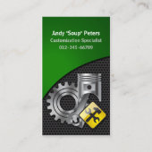 Mechanische Visitekaartjes zuiger en tandwiel (Voorkant)