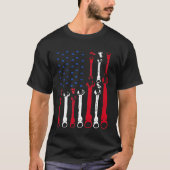 Mechanische vlag 4e juli patriottisch medium VS F T-shirt (Voorkant)