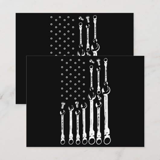 Mechanische Vlag Amerikaanse Patriottische Vlag Au Bedankkaart (Voorkant / Achterkant)