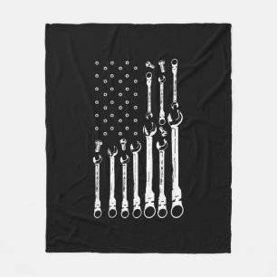 Mechanische Vlag Amerikaanse Patriottische Vlag Au Fleece Deken