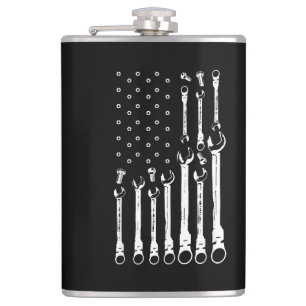 Mechanische Vlag Amerikaanse Patriottische Vlag Au Heupfles