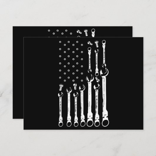 Mechanische Vlag Amerikaanse Patriottische Vlag Au Informatiekaartje (Voorkant / Achterkant)