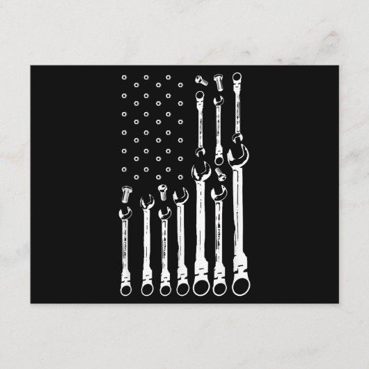 Mechanische Vlag Amerikaanse Patriottische Vlag Au Informatiekaartje (Voorkant)