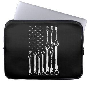 Mechanische Vlag Amerikaanse Patriottische Vlag Au Laptop Sleeve