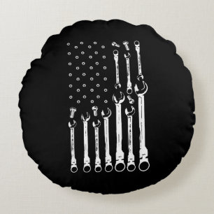 Mechanische Vlag Amerikaanse Patriottische Vlag Au Rond Kussen