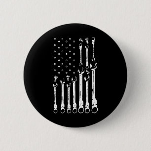 Mechanische Vlag Amerikaanse Patriottische Vlag Au Ronde Button 5,7 Cm