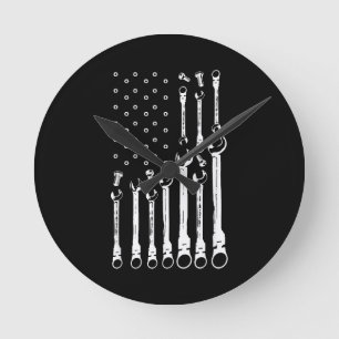 Mechanische Vlag Amerikaanse Patriottische Vlag Au Ronde Klok