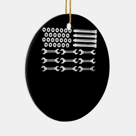 Mechanische Vlag Patriottisch Mechanisch VS Vlag O Keramisch Ornament (Rechts)