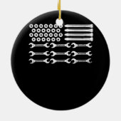 Mechanische Vlag Patriottisch Mechanisch VS Vlag O Keramisch Ornament (Achterkant)