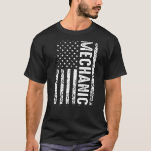 Mechanische vlag Patriottisch Mechanische Amerikaa T-shirt