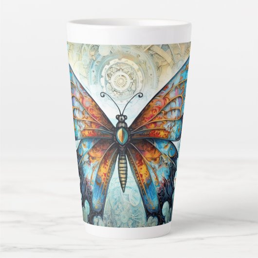 mechanische vlinderdroom latte mok (Voorkant)