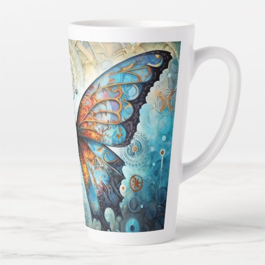 mechanische vlinderdroom latte mok (Rechts)