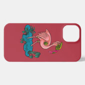 Mechanische vogel, roze flamingo Mecha Robot iPhone Hoesje (Achterkant horizontaal)