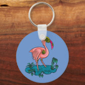 Mechanische vogel, roze flamingo Mecha Robot Sleutelhanger (Voorkant)