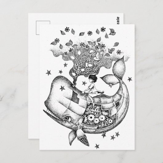 Mechanische walvis briefkaart (Voorkant / Achterkant)