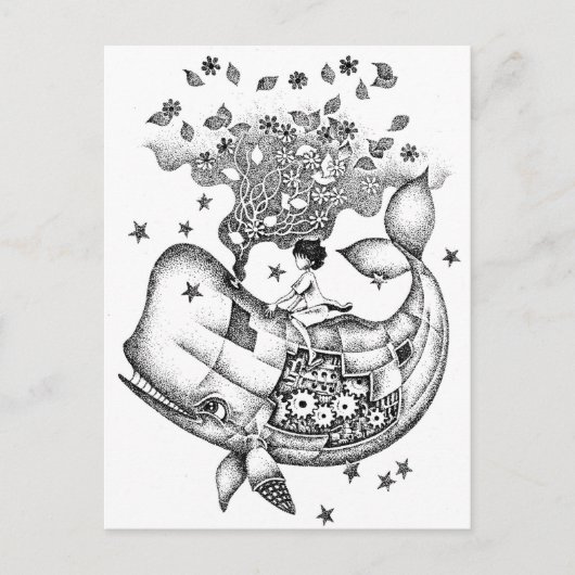 Mechanische walvis briefkaart (Voorkant)