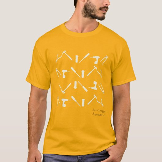 Mechanische Workshop Tools Pattern T-Shirt (Voorkant)