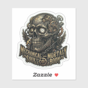 Mechanische Ziel Sterfelijk Lichaam Steampunk Bike Sticker