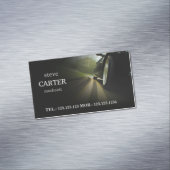 Mechanische zwarte autofierkaart magnetisch visitekaartje (Voorbeeld)