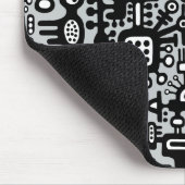 Mechanoïde wereld - zwart en wit met grijs c6cbcc muismat (Hoek)