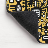 Mechanoïde wereld - zwart en wit met oranje muismat (Hoek)