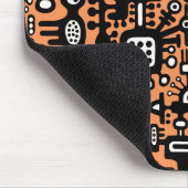 Mechanoïde wereld - zwart en wit met Sinaasappel Muismat (Hoek)