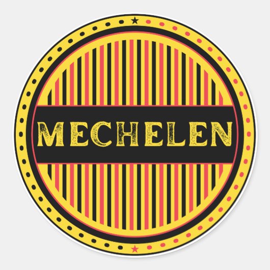 Mechelen City Pride Emblem – Belgian Identity Ronde Sticker (Voorkant)