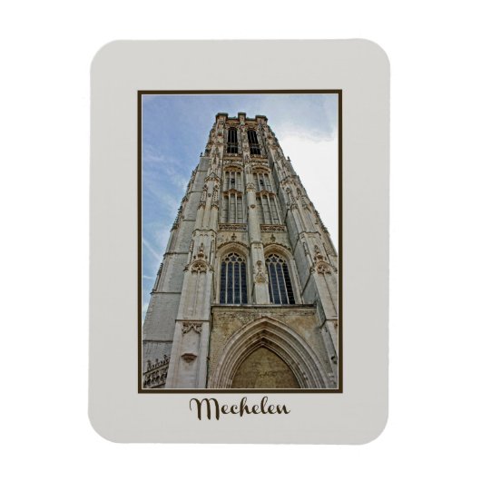 Mechelse kathedraal België Magneet (Verticaal)