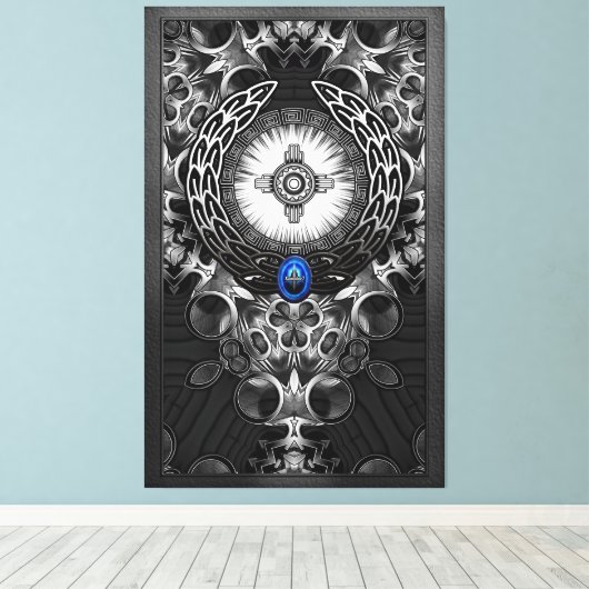 MechTron One Abstracte Art Canvas Afdruk (Insitu (Houten vloer))