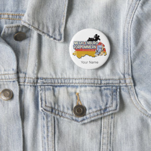Mecklenburg-Western Pommeren Vinateg Kaart Duitsla Ronde Button 5,7 Cm