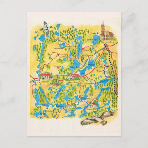 Mecklenburgische Seenplatte Duitsland Ansichtkaart Briefkaart