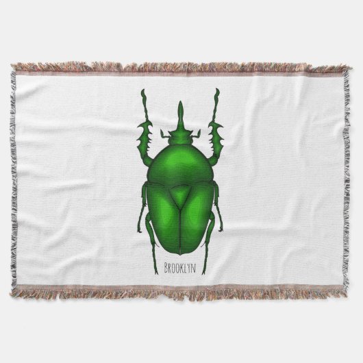 Mecynorhina torquata bug cartoon illustratie deken (Voorkant)