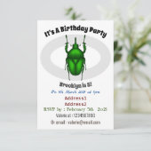 Mecynorhina torquata bug cartoon illustratie kaart (Staand voorkant)