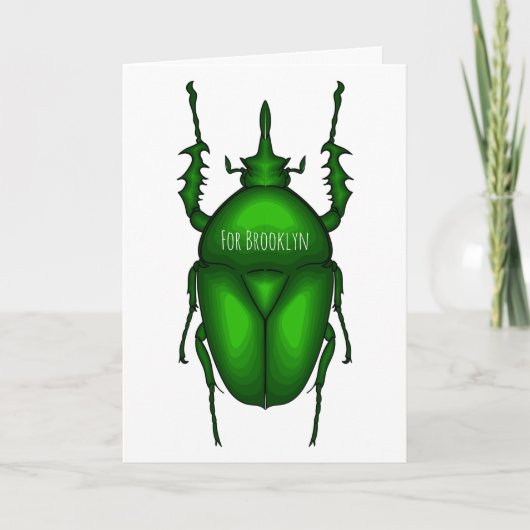 Mecynorhina torquata bug cartoon illustratie kaart (Voorkant)