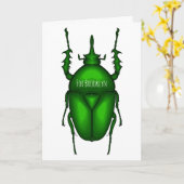 Mecynorhina torquata bug cartoon illustratie kaart (Gele Bloem)