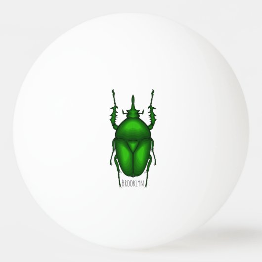 Mecynorhina torquata bug cartoon illustratie pingpongbal (Voorkant)