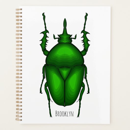 Mecynorhina torquata bug cartoon illustratie planner (Voorkant)