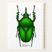 Mecynorhina torquata bug cartoon illustratie planner (Achterkant)