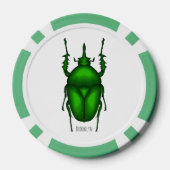 Mecynorhina torquata bug cartoon illustratie poker chips (Achterkant)