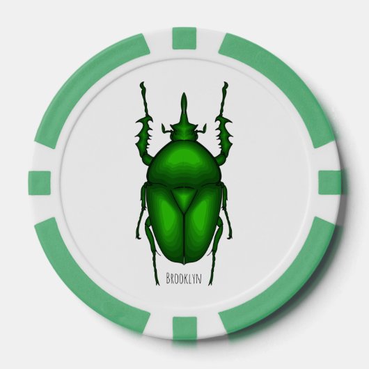 Mecynorhina torquata bug cartoon illustratie poker chips (Voorkant)