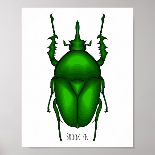 Mecynorhina torquata bug cartoon illustratie poster (Voorkant)