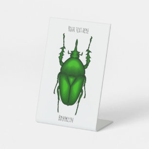 Mecynorhina torquata bug cartoon illustratie reclamebord met voetstuk