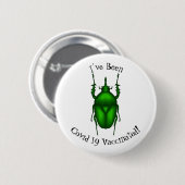 Mecynorhina torquata bug cartoon illustratie ronde button 5,7 cm (Voorkant /achterkant)