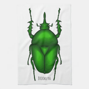 Mecynorhina torquata bug cartoon illustratie theedoek